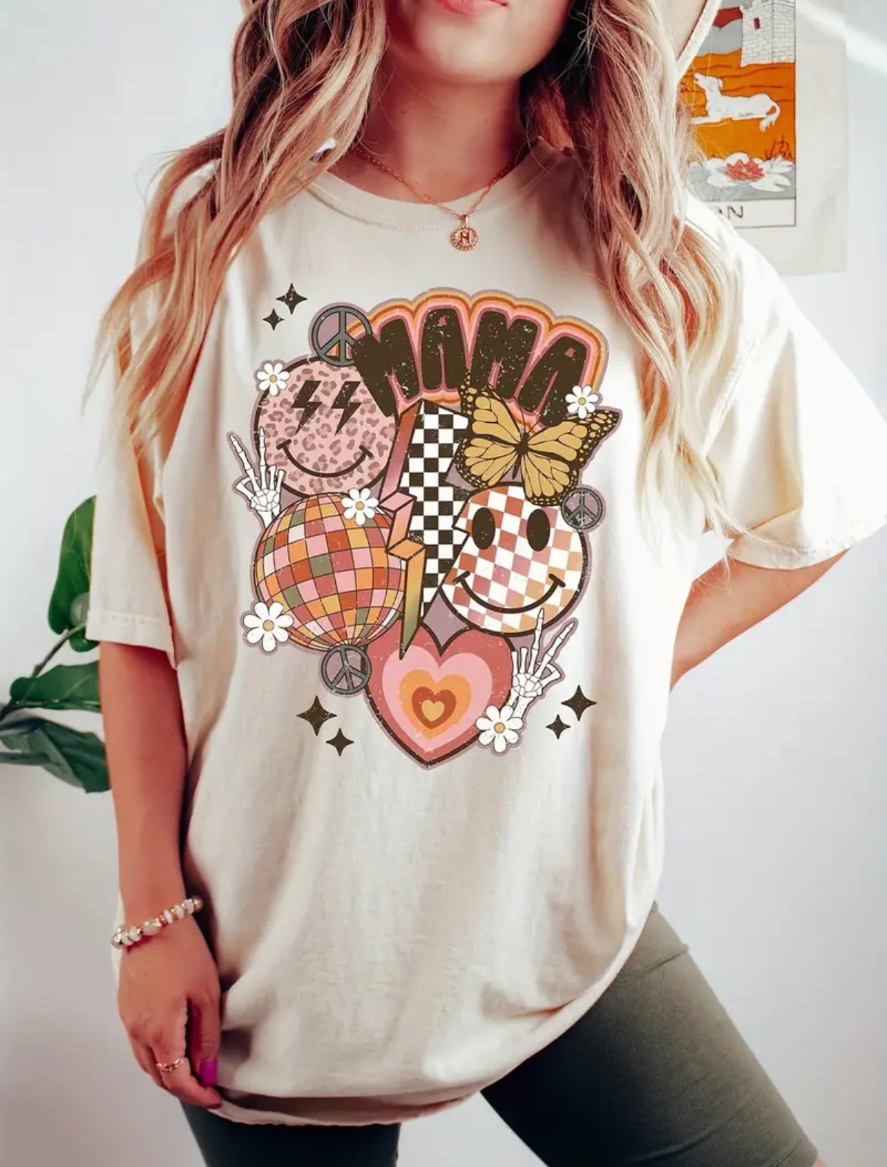 Mama Peace, Love & Disco Smiley Tee