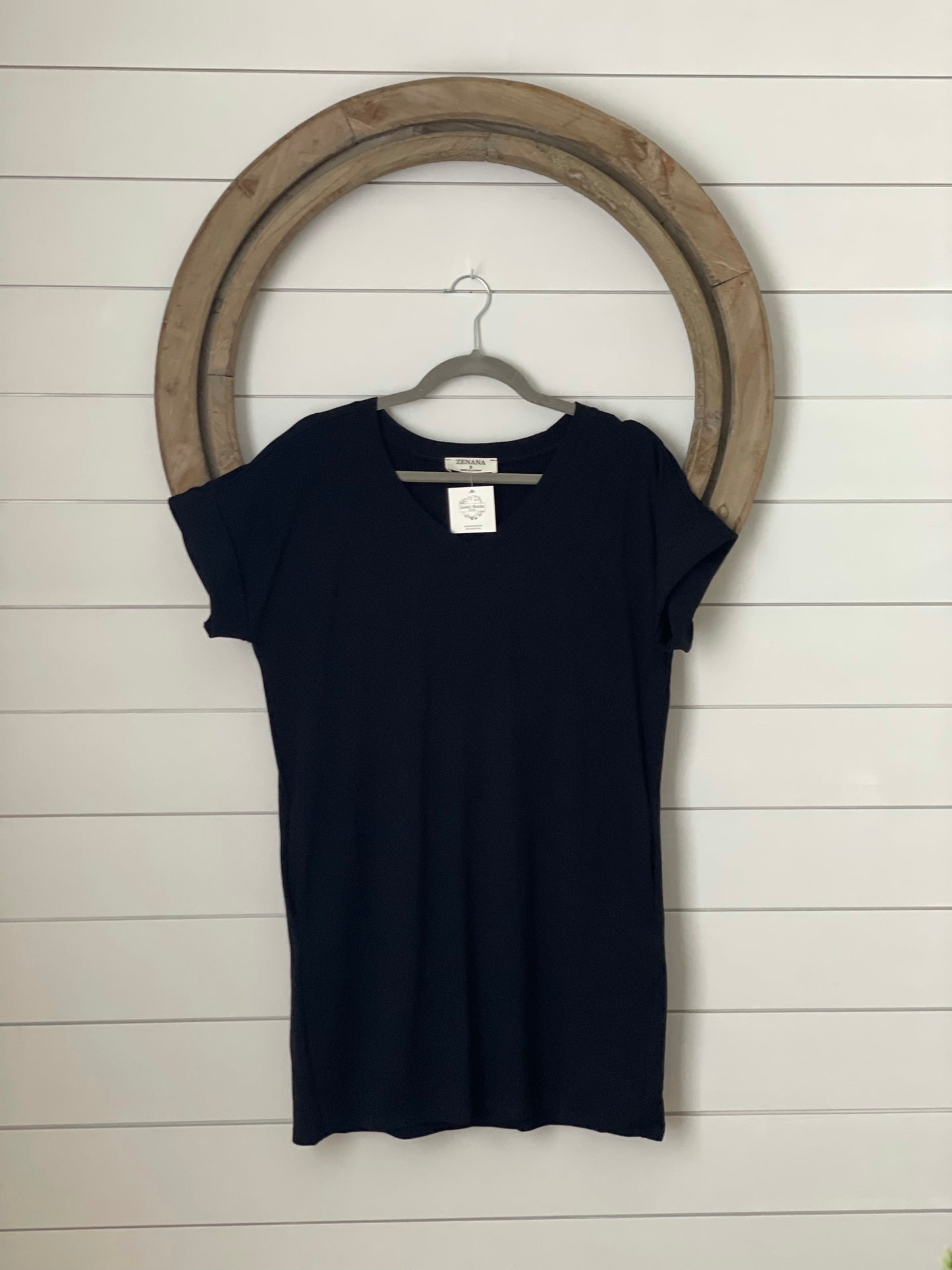 Cuffed Sleeve V-Neck Tunic